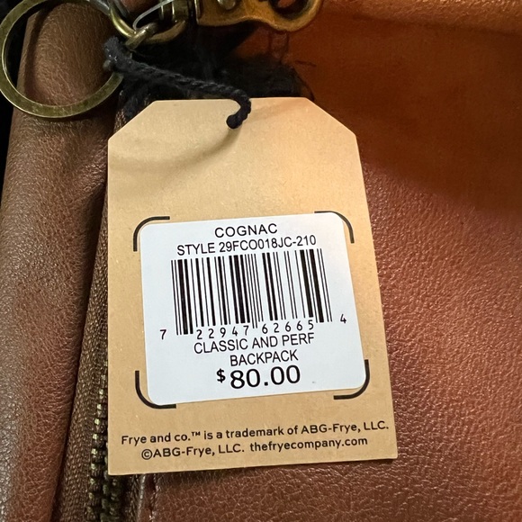 Frye & Co. Cognac leather backpack purse NWT - Picture 8 of 9